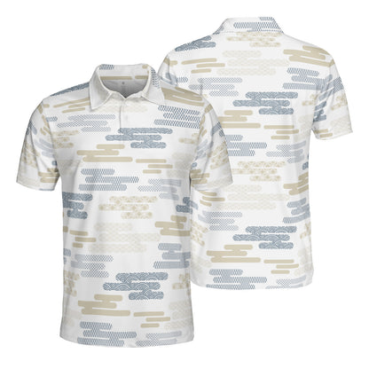 Geometric Kimono Clouds Polo Shirt