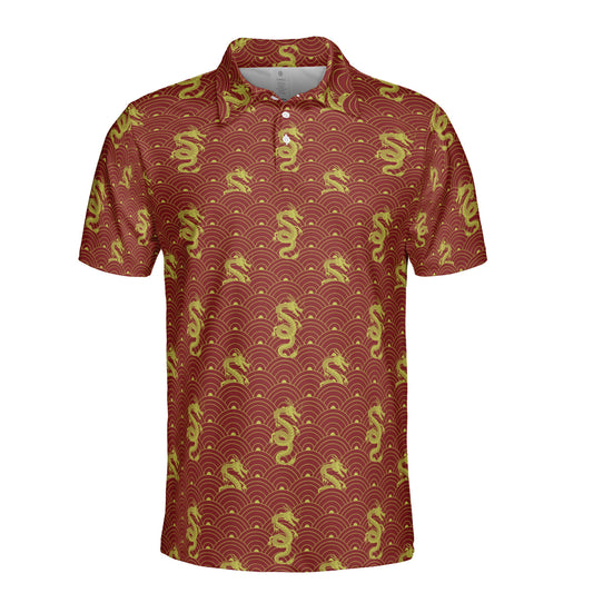 Geometric Ornament & Dragons Polo Shirt