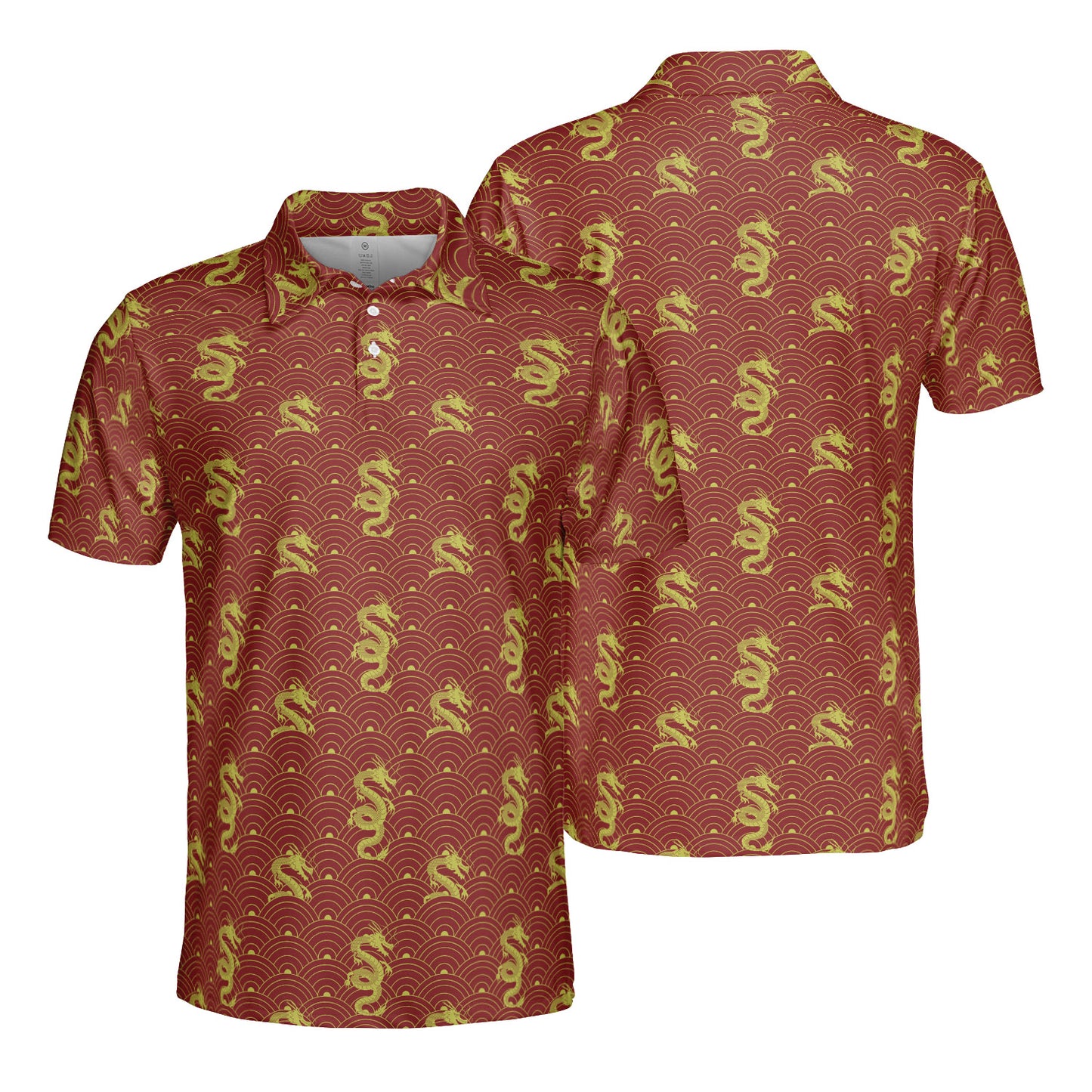 Geometric Ornament & Dragons Polo Shirt