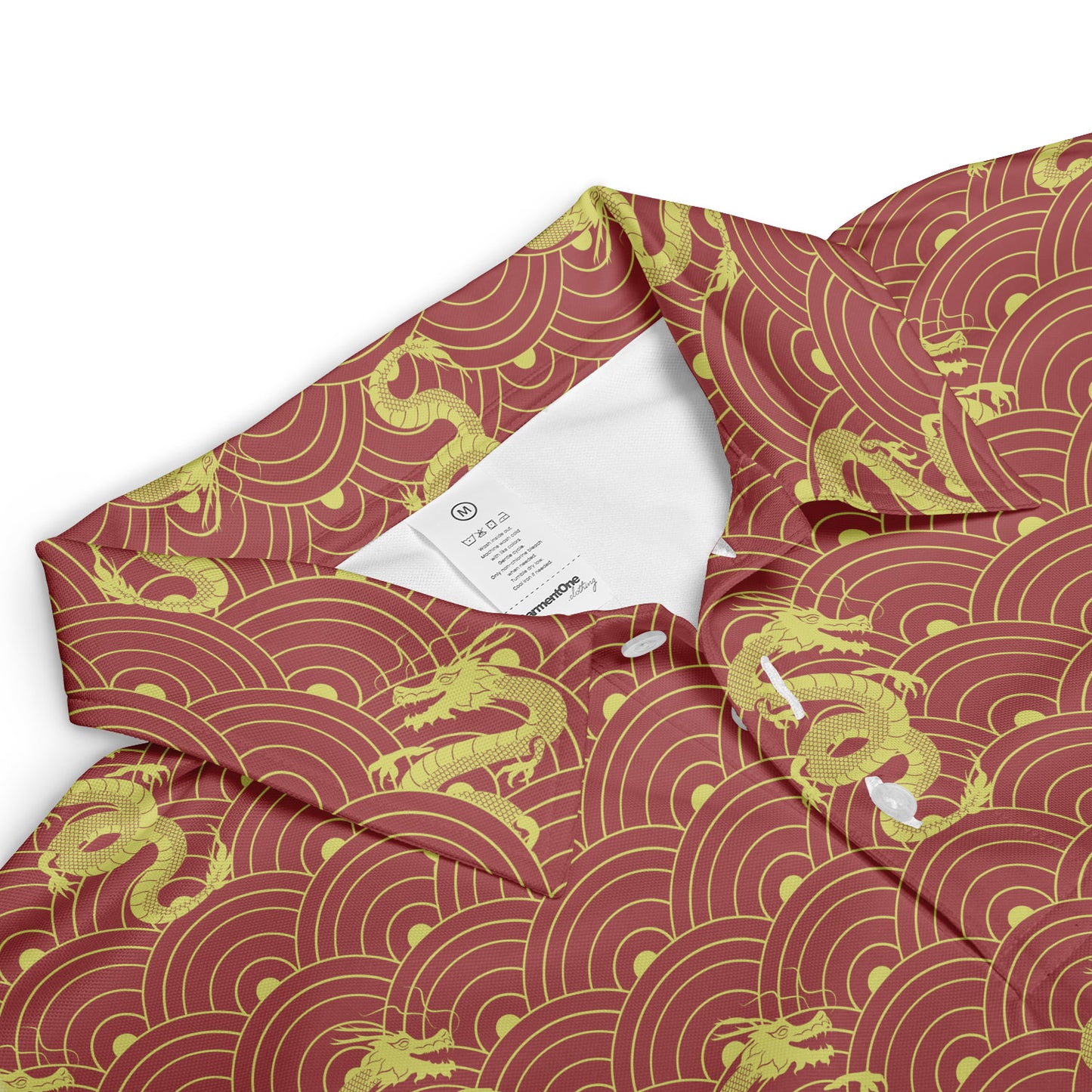 Geometric Ornament & Dragons Polo Shirt