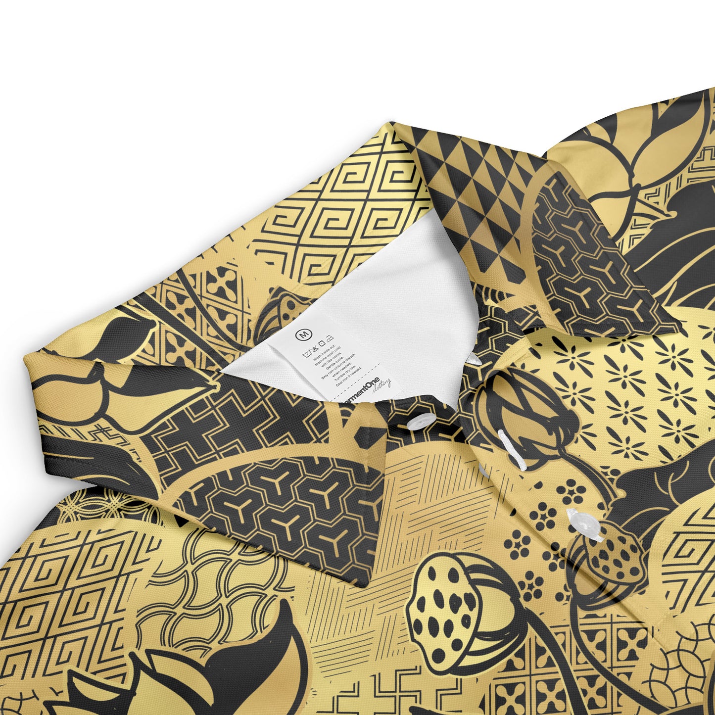 Gold Water Lily & Kimono Polo Shirt