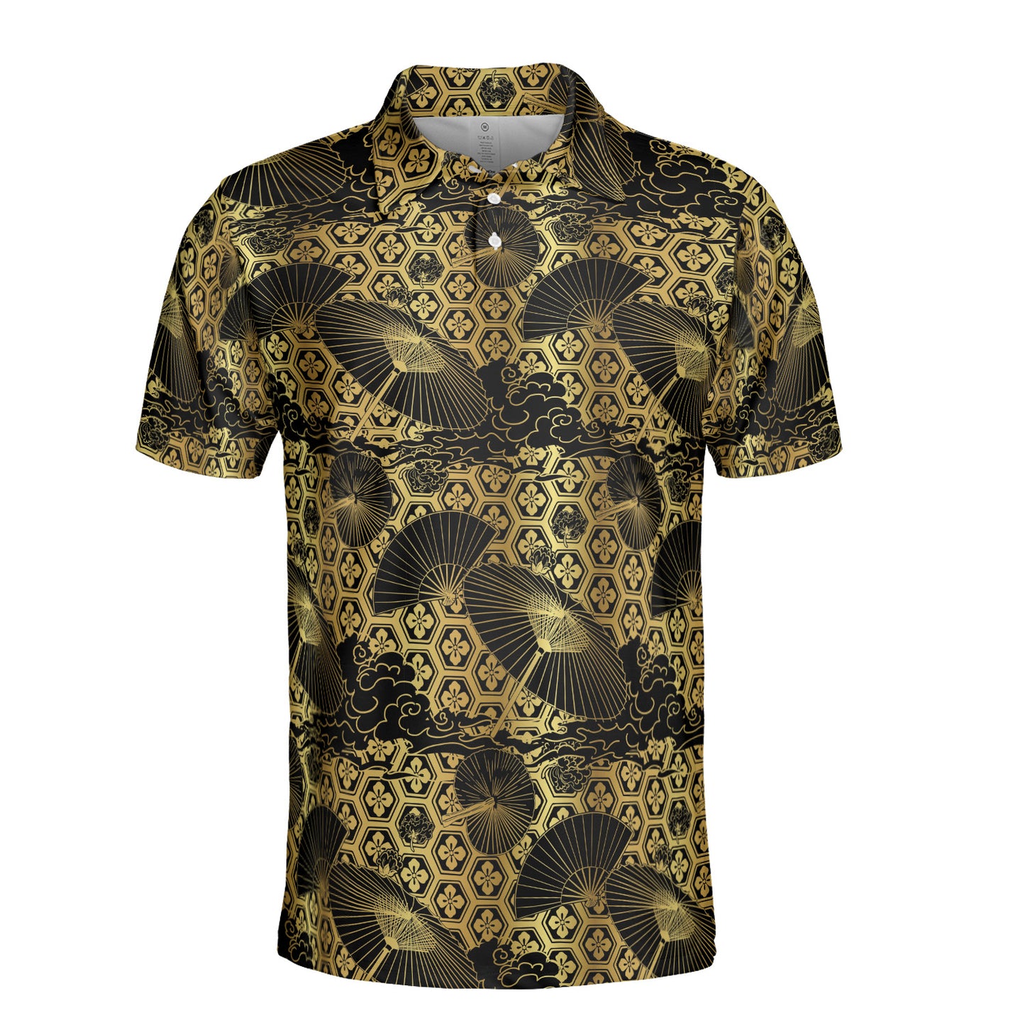 Gold & Black Umbrella Fan Polo Shirt