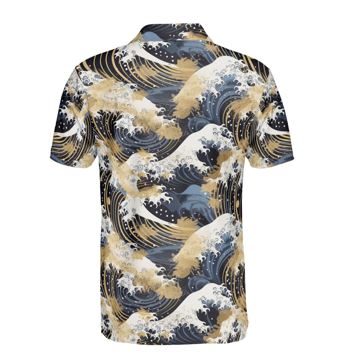 Gold Mist & Ocean Waves Polo Shirt