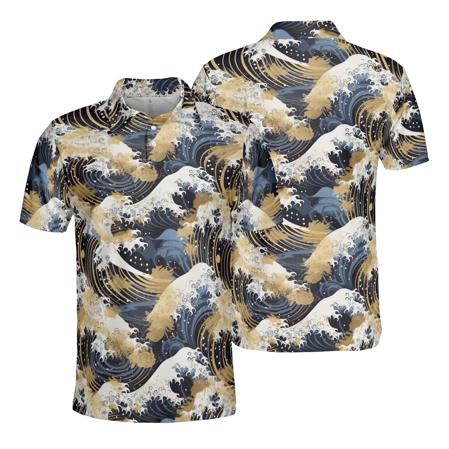 Gold Mist & Ocean Waves Polo Shirt