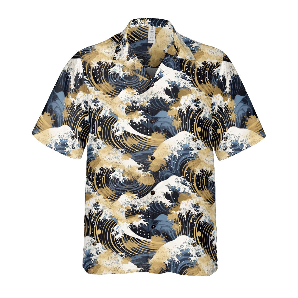 Gold Mist & Ocean Waves Button Up Shirt
