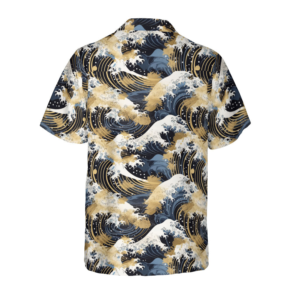 Gold Mist & Ocean Waves Button Up Shirt