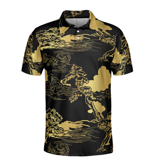 Golden Pine Sky Polo Shirt