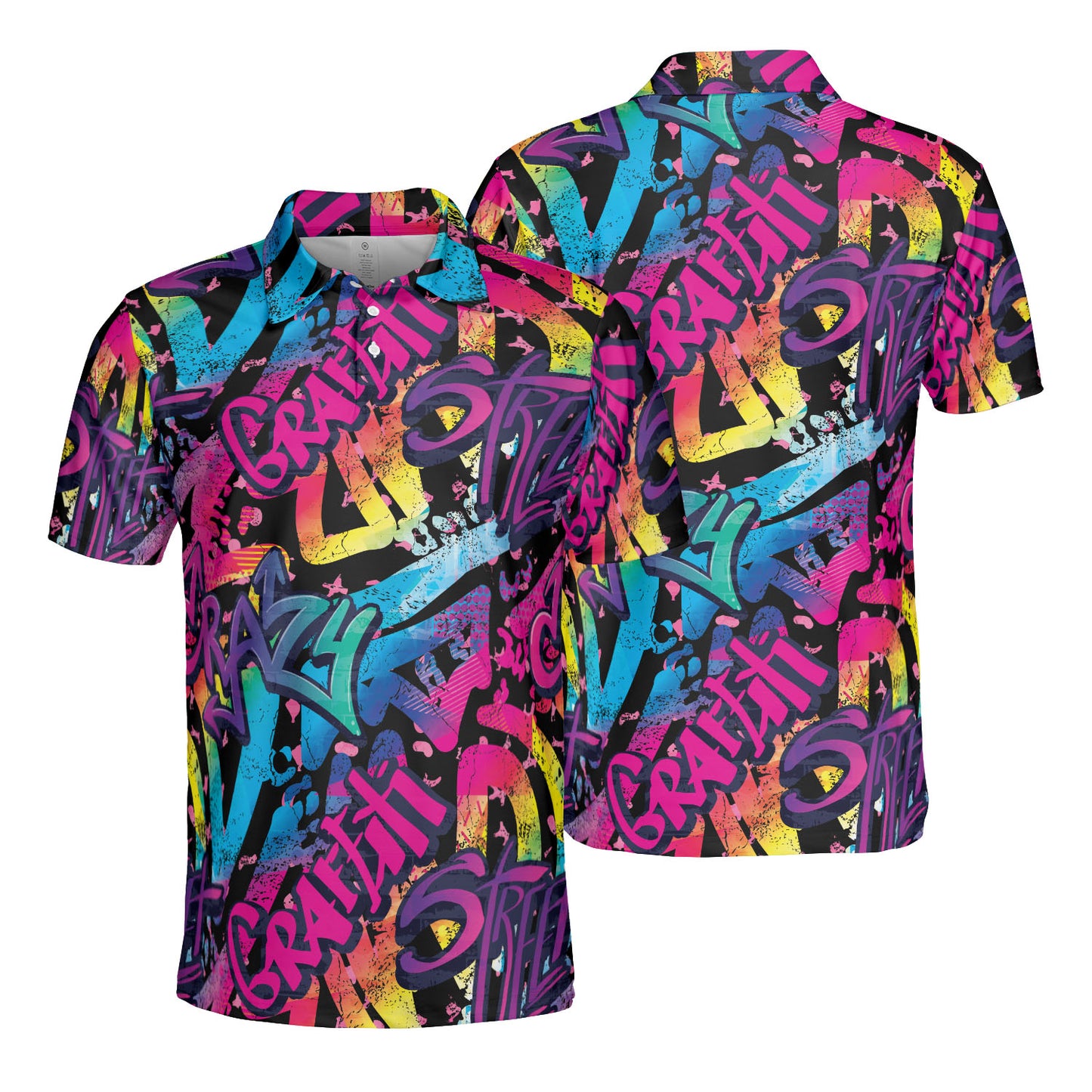 Gradient Graffiti Polo Shirt