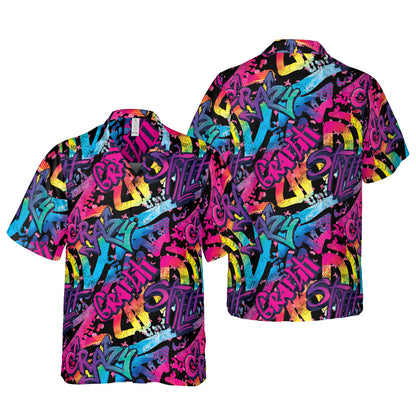 Gradient Graffiti Button Up Shirt