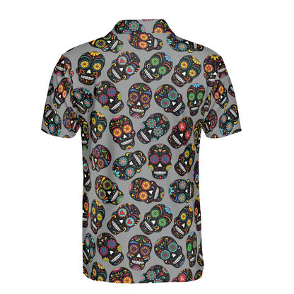 Grey Day Of The Dead Polo Shirt