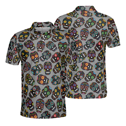 Grey Day Of The Dead Polo Shirt