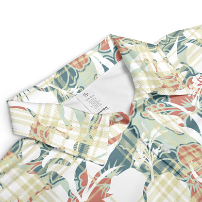 Hibiscus Plaid Polo Shirt
