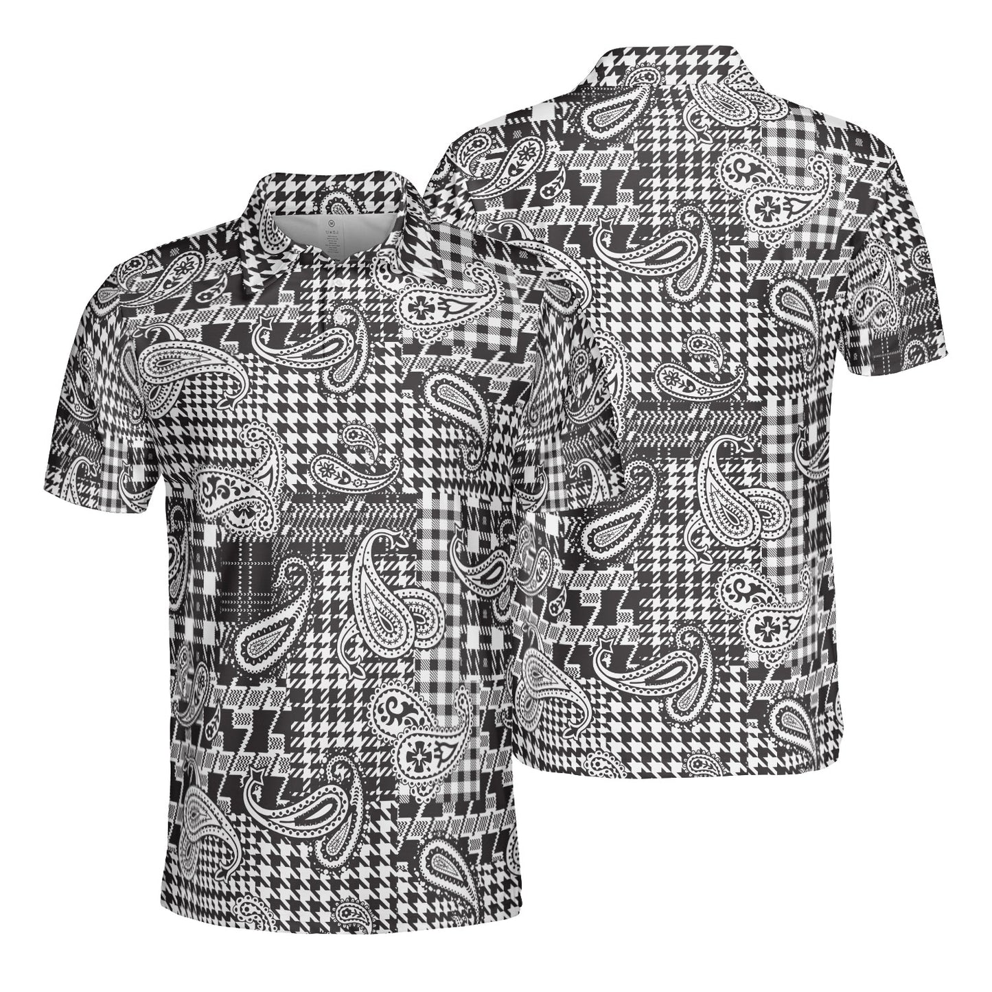 Houndstooth Paisley & Plaid Polo Shirt