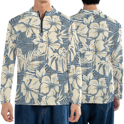 Hounds Tooth Plaid & Flowers Performance Q-Zip