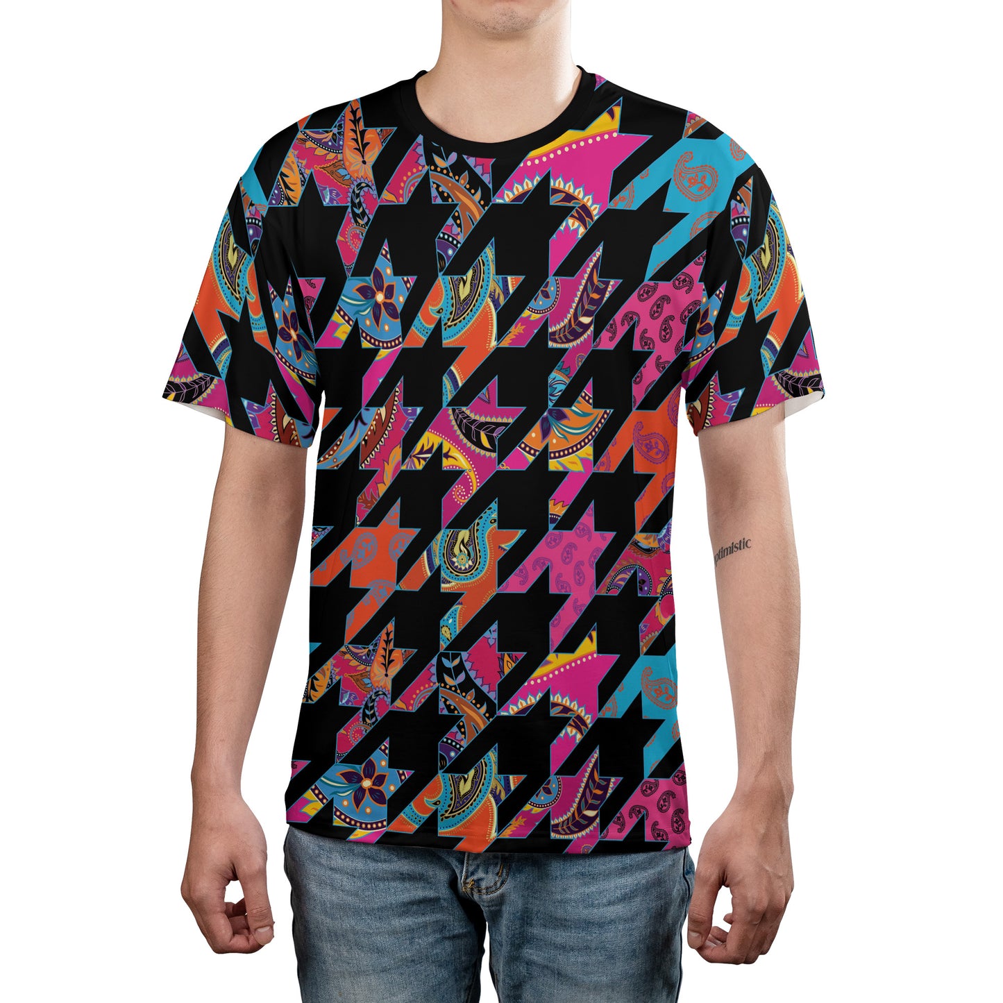 Houndstooth Patchwork Paisley Comfort T-shirt