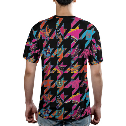 Houndstooth Patchwork Paisley Comfort T-shirt
