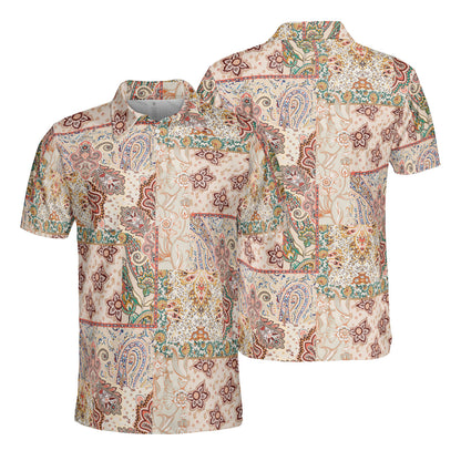 Indian Paisley Patchwork Polo Shirt