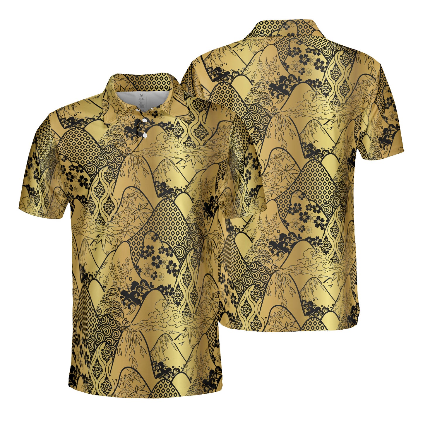 Japanese Golden Mountains Polo Shirt