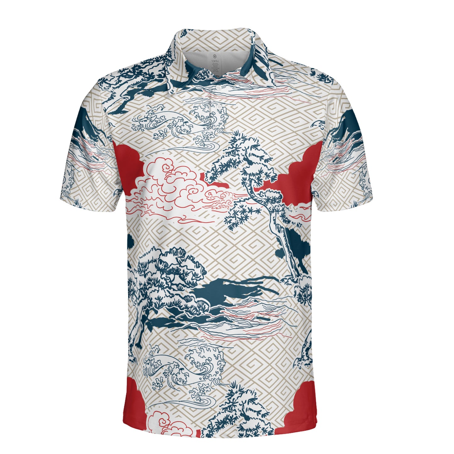 Japanese Trees & Clouds Polo Shirt