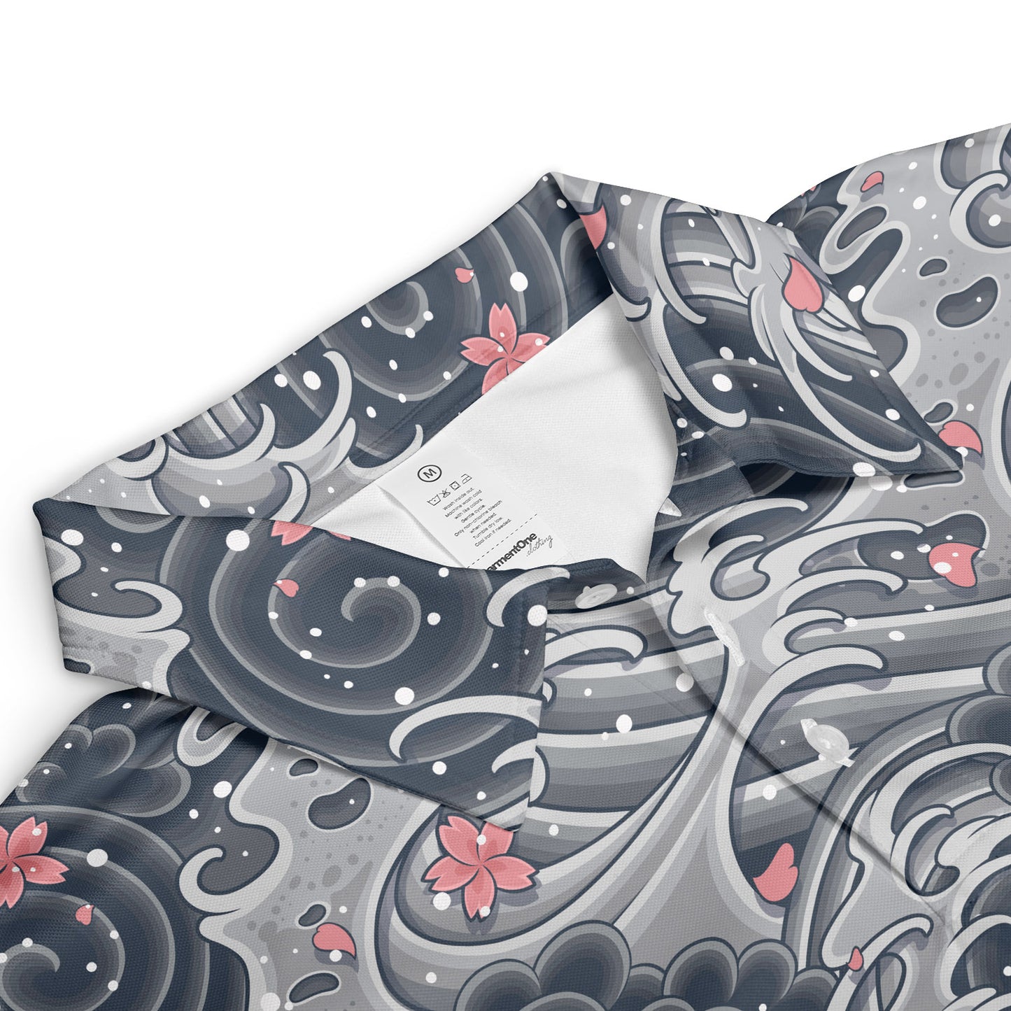 Japanese Waves & Cherry Leaves Polo Shirt