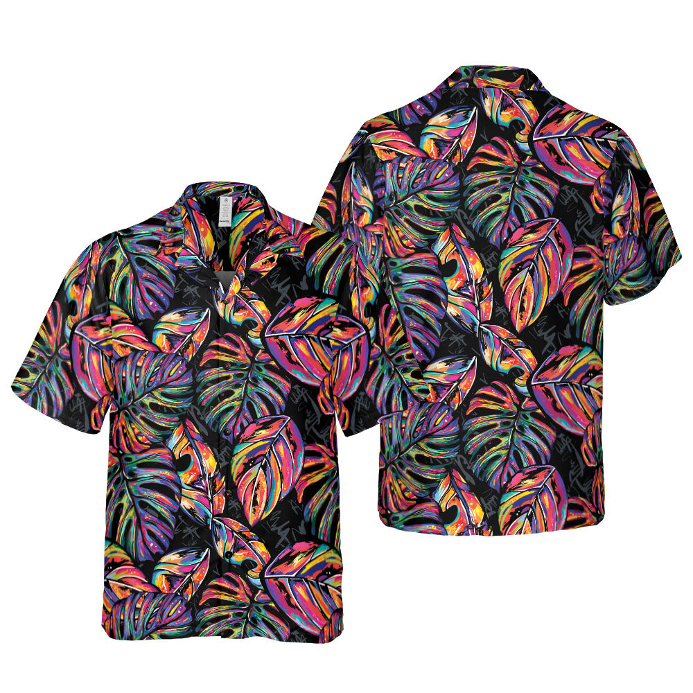 Kaleidoscope Palm Leaves Button Up Shirt
