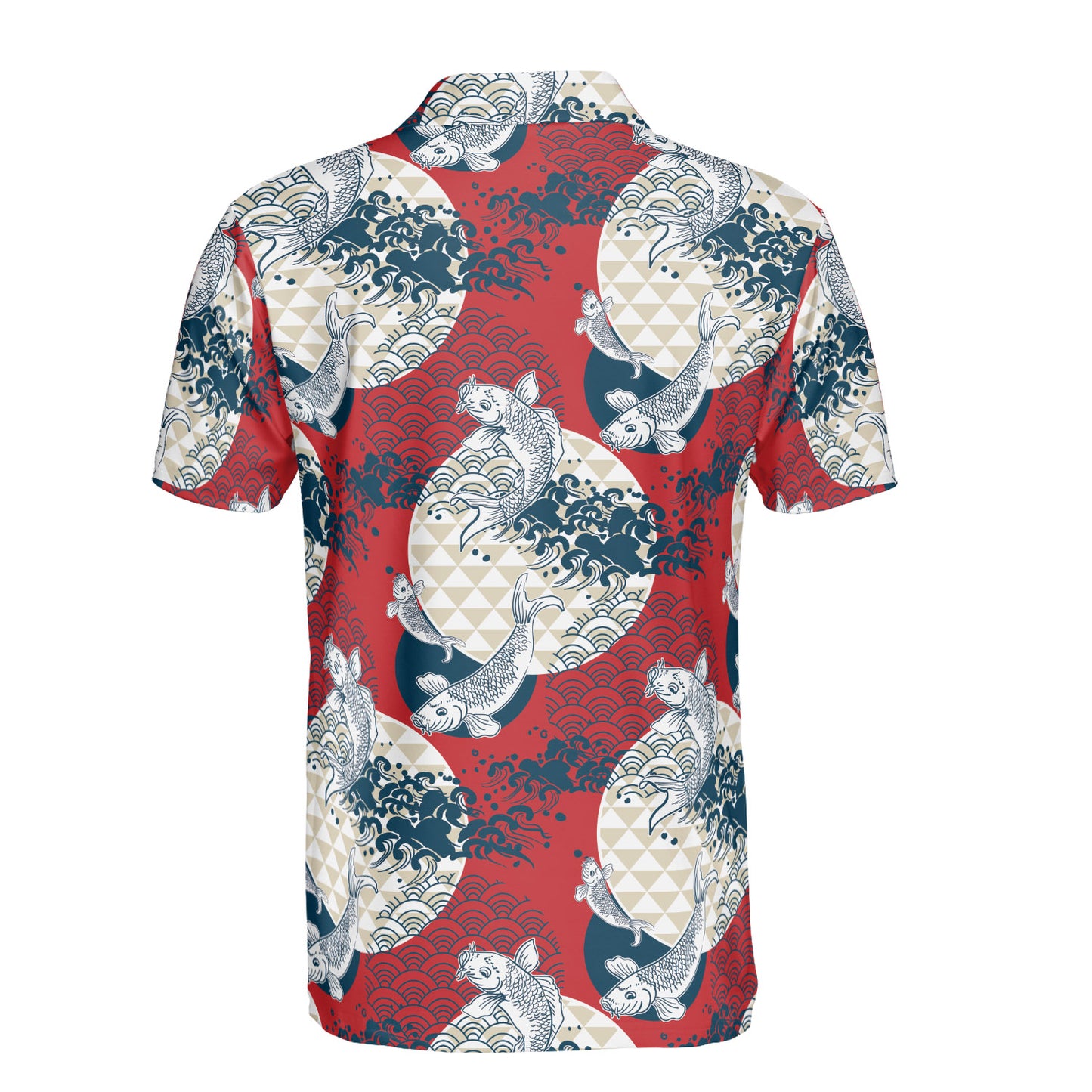 Koi Fish & Asian Waves Polo Shirt