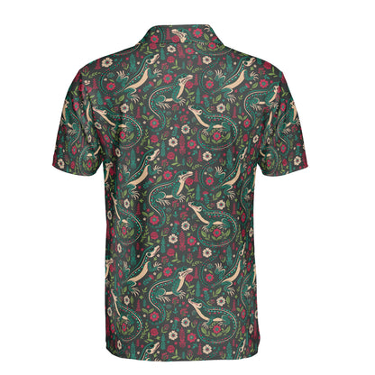 Lizard Folk Art Polo Shirt