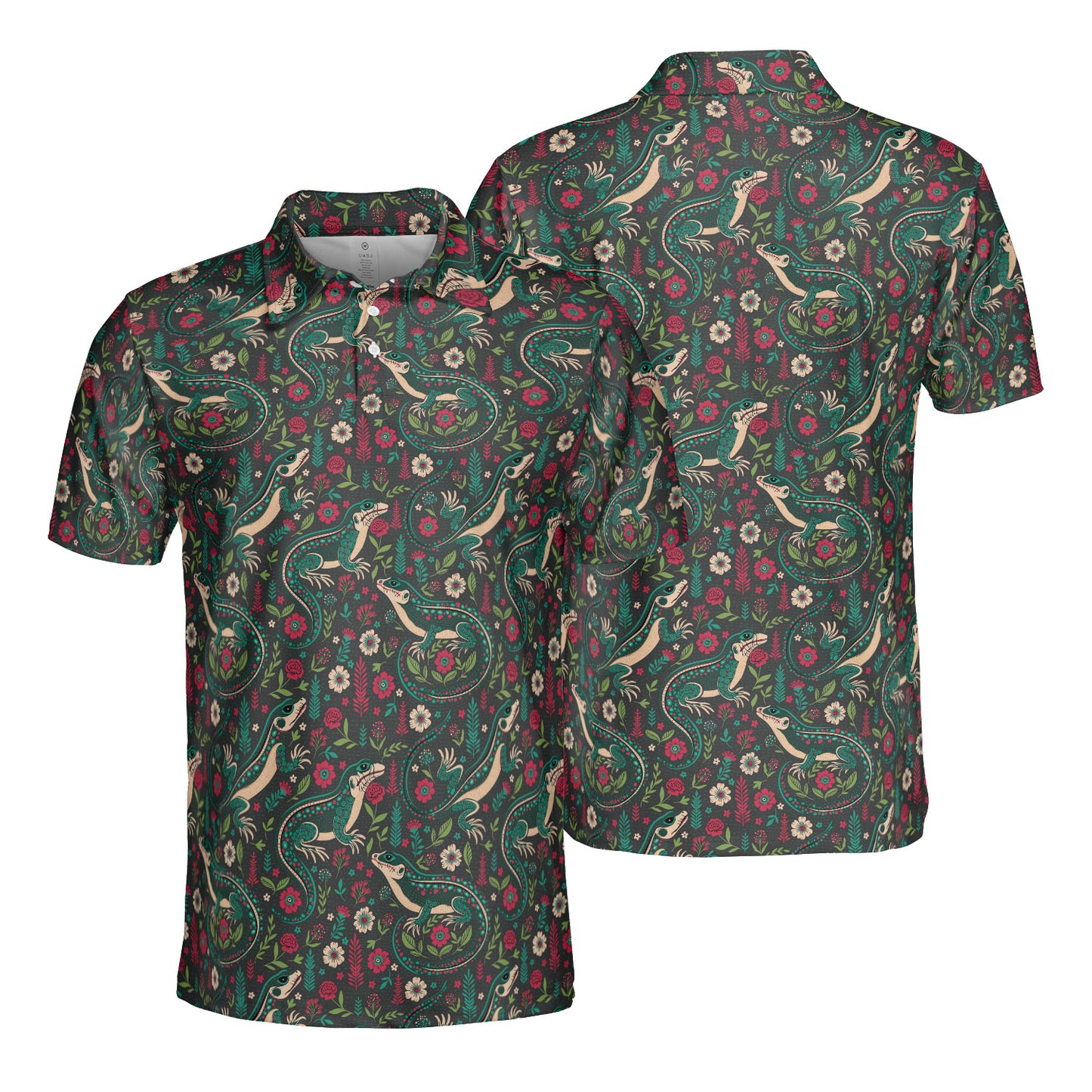 Lizard Folk Art Polo Shirt