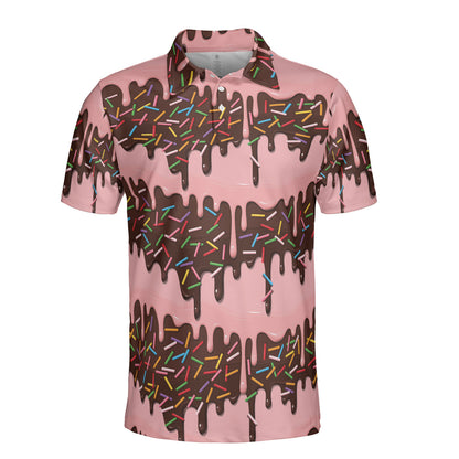 Melting Chocolate & Strawberry With Sprinkles Polo Shirt