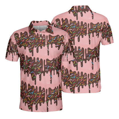 Melting Chocolate & Strawberry With Sprinkles Polo Shirt