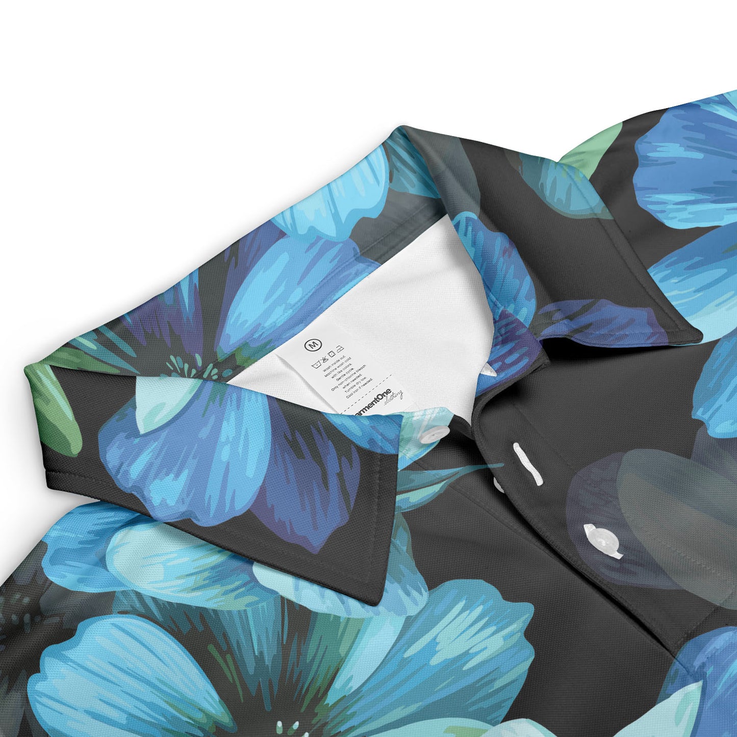 Mystical Blue Flowers Polo Shirt