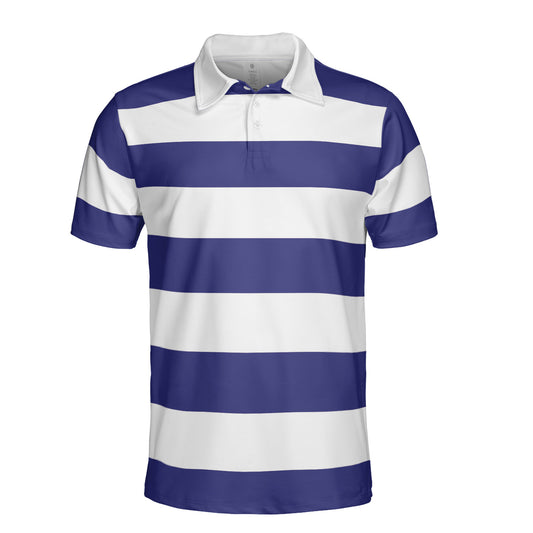 Navy Blue & White Premium Polo Shirt