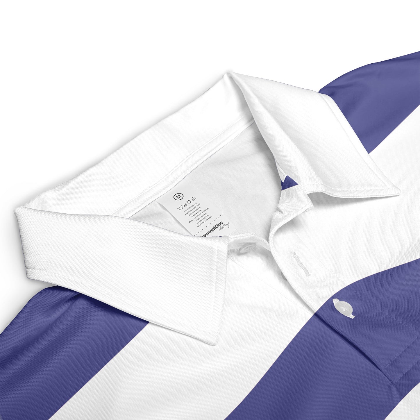 Navy Blue & White Stripes Polo Shirt