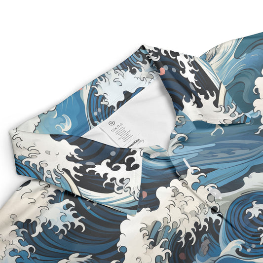 Ocean Waves & Cherry Blossoms Polo Shirt