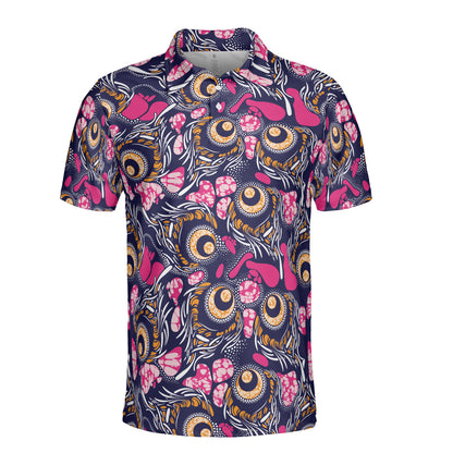 Orange & Pink Tribal Art Polo Shirt