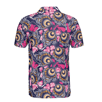 Orange & Pink Tribal Art Polo Shirt