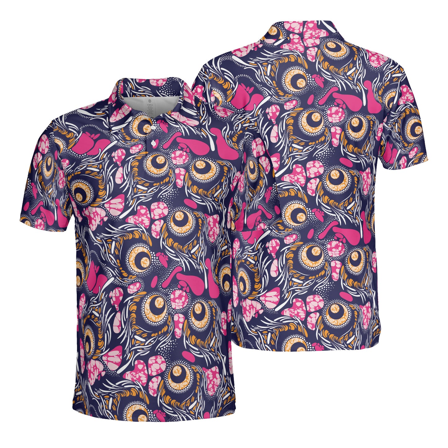 Orange & Pink Tribal Art Polo Shirt