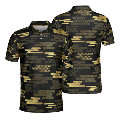 Oriental Cloud Pattern Polo Shirt