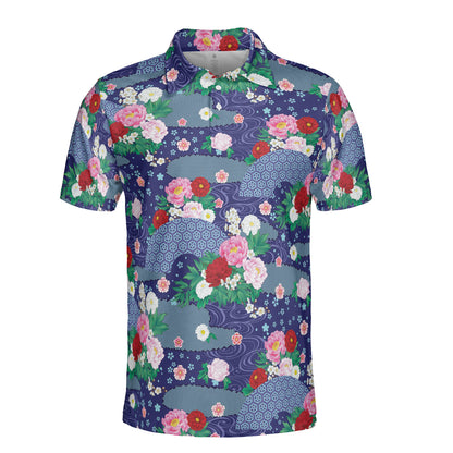 Oriental Fans & Flowers Polo Shirt