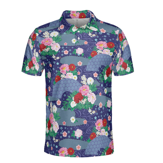 Oriental Fans & Flowers Polo Shirt