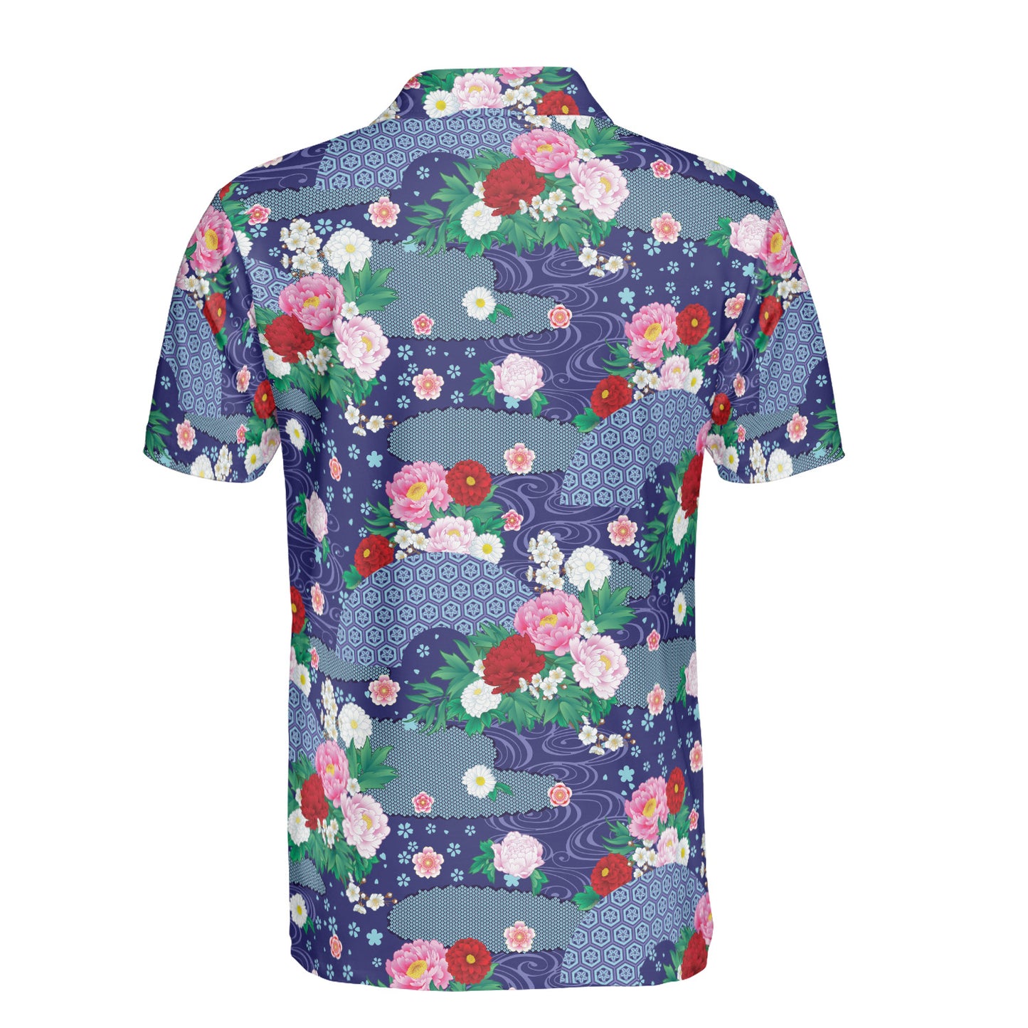 Oriental Fans & Flowers Polo Shirt