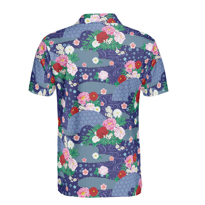 Oriental Fans & Flowers Polo Shirt