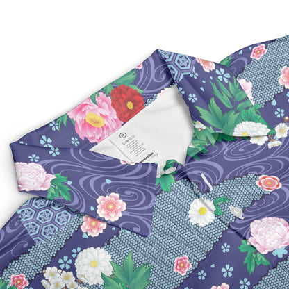 Oriental Fans & Flowers Polo Shirt