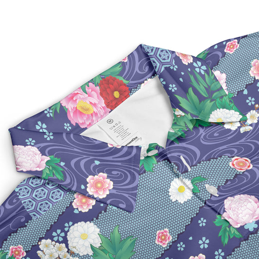 Oriental Fans & Flowers Polo Shirt