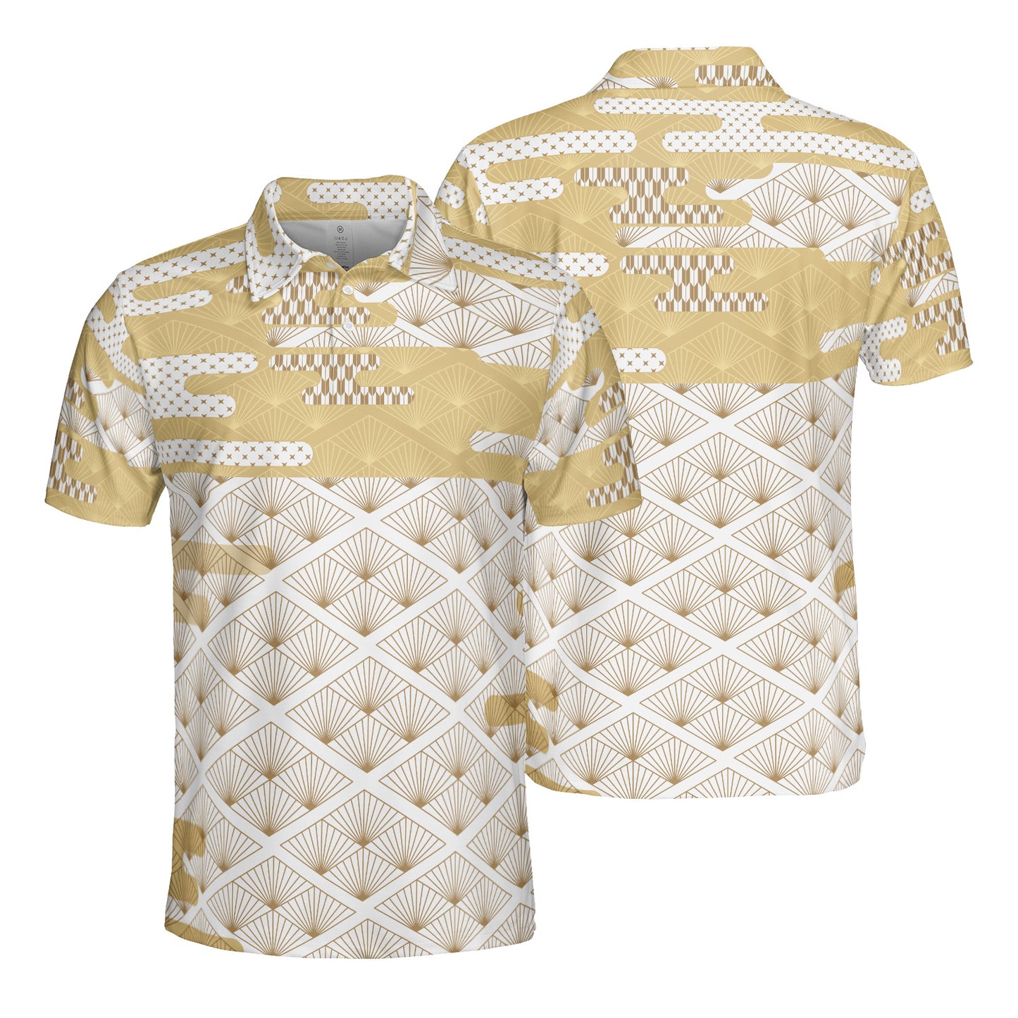 Oriental Geometric Collage Polo Shirt