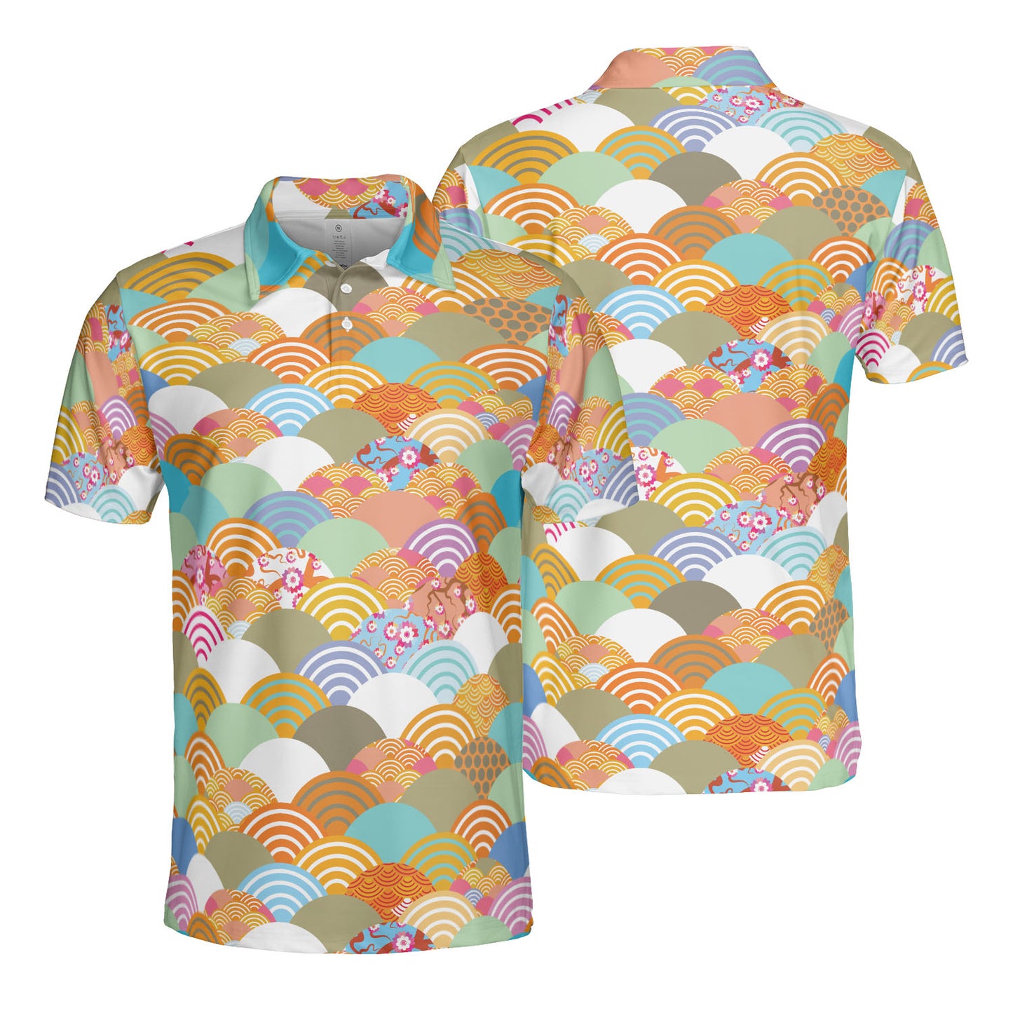 Oriental Fish Scales Polo Shirt