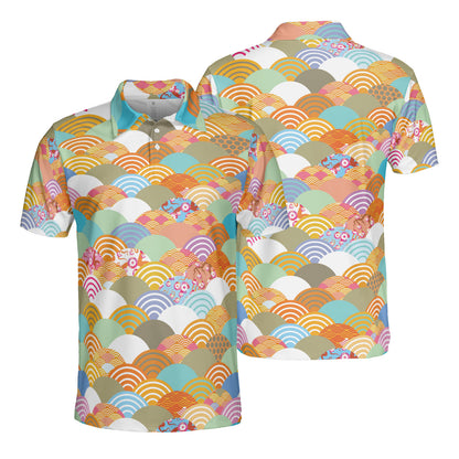 Oriental Fish Scales Polo Shirt