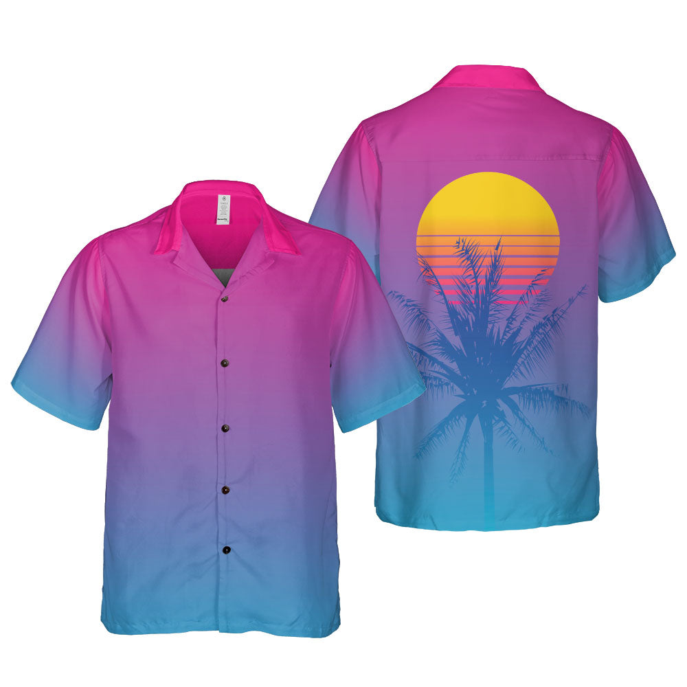 Palm Tree Sunset Button Up Shirt