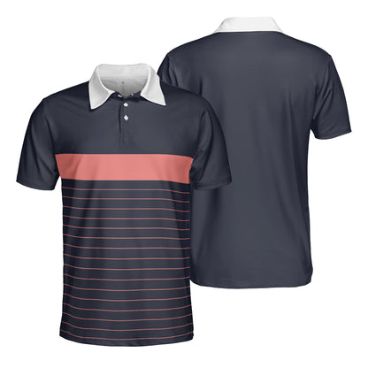 Peach Lines Polo Shirt