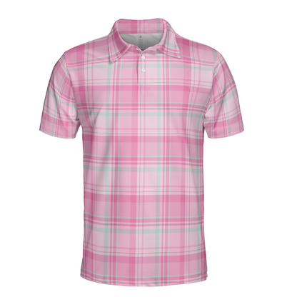 Pink Palette Plaid Polo Shirt